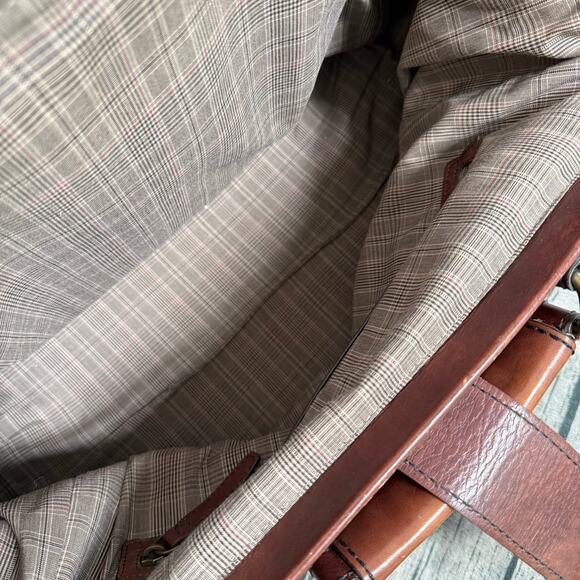 Fossil Lineage Framed Doctor/Lawyer Gladstone Bag – Cognac Brown Genuine Leather - Picture 4 of 16